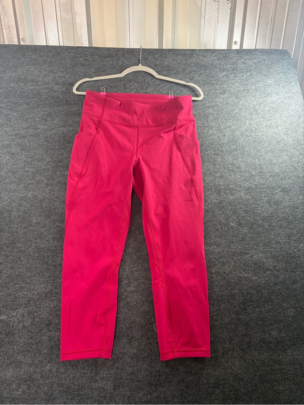 Lululemon LW6AMDS Time To Sweat Crop Leggings Fuschia Pink Size 10